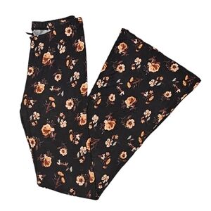 Forever 21 XXI Women's Stretchy Floral Print Bell Bottom Flare Pants - Size S